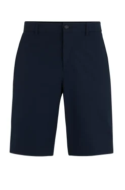 Herren Boss Green Schmal geschnittene Shorts aus dehnbarer Popeline