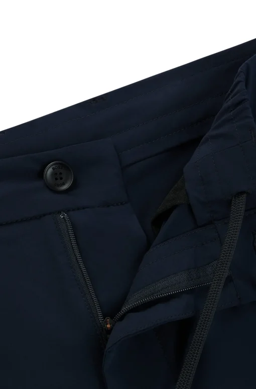 Herren Boss Green Schmal geschnittene Shorts aus dehnbarer Popeline