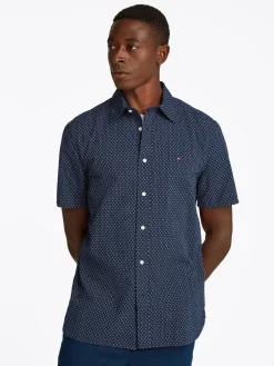 Herren Tommy Hilfiger Seersucker Hemd Kurzarm