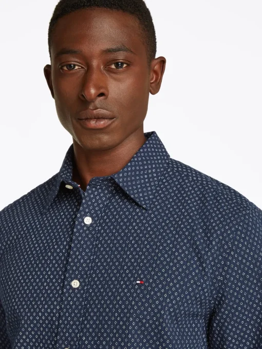 Herren Tommy Hilfiger Seersucker Hemd Kurzarm
