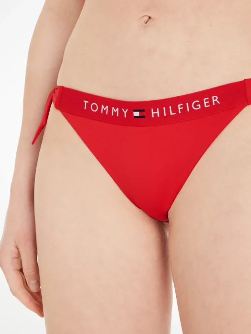 Damen Tommy Hilfiger Seitlich gebundene Bikinihose mit Logo