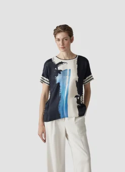 Damen Lecomte Shirt mit abstraktem Print