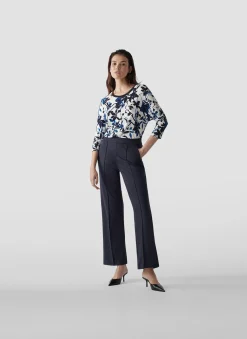 Damen Lecomte Shirt mit 3/4-Arm in floralem Muster