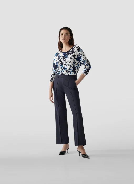 Damen Lecomte Shirt mit 3/4-Arm in floralem Muster