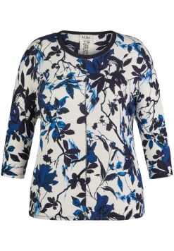 Damen Lecomte Shirt mit 3/4-Arm in floralem Muster