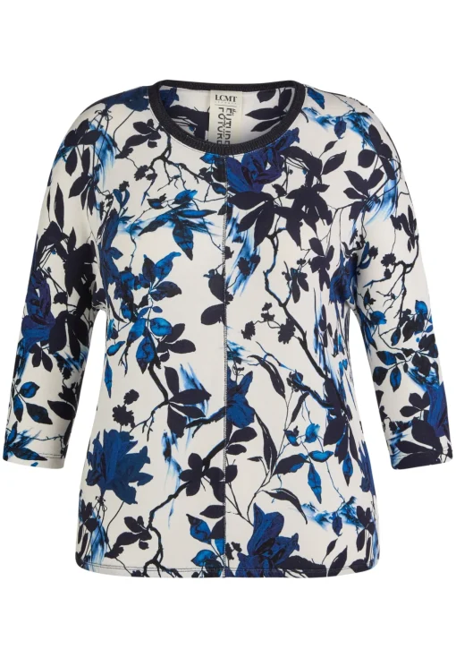 Damen Lecomte Shirt mit 3/4-Arm in floralem Muster