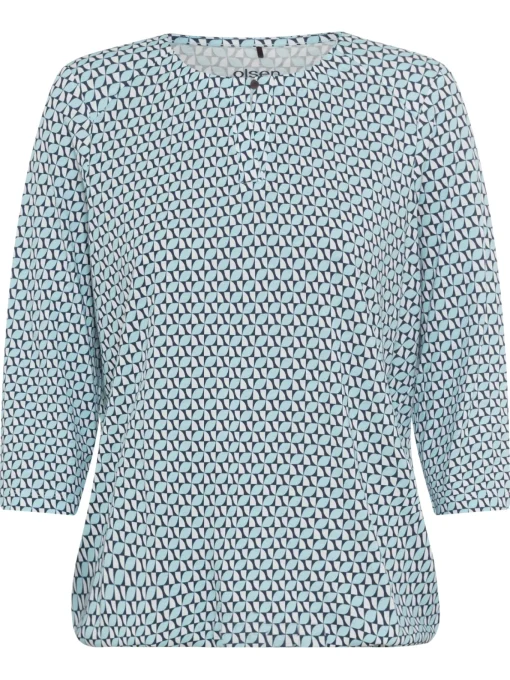 Damen Olsen Shirt mit Knopf am Ausschnitt