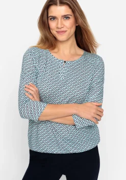 Damen Olsen Shirt mit Knopf am Ausschnitt