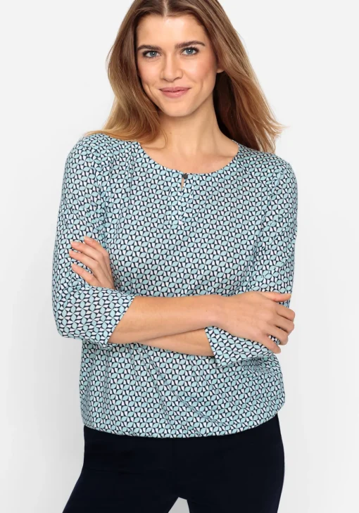 Damen Olsen Shirt mit Knopf am Ausschnitt