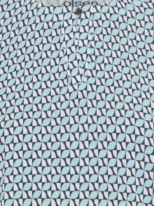 Damen Olsen Shirt mit Knopf am Ausschnitt