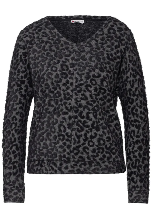 Damen Street One Shirt mit Leo-Muster