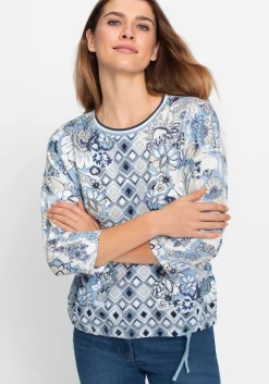 Damen Olsen Shirt mit Panneaux-Print
