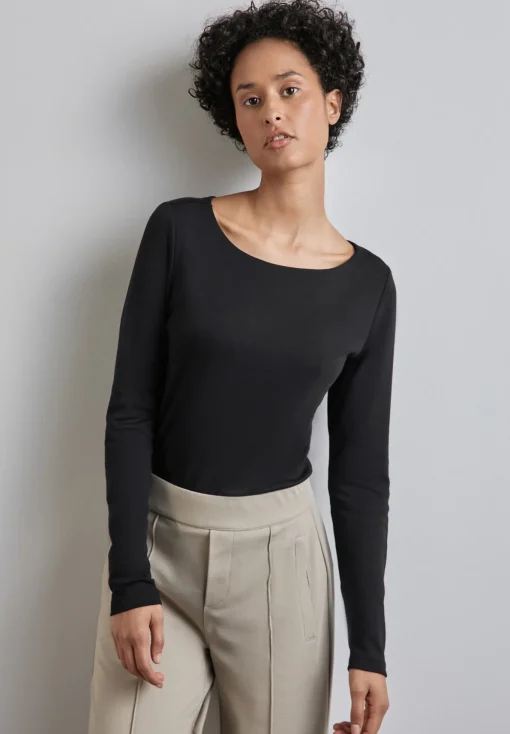 Damen Street One Shirt mit U-Boot-Ausschnitt