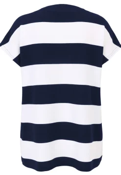 Damen Doris Streich Shirt-Pulli mit breitem Ringel und Motivprint