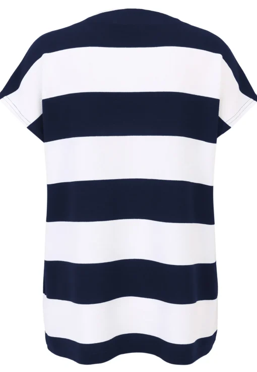 Damen Doris Streich Shirt-Pulli mit breitem Ringel und Motivprint