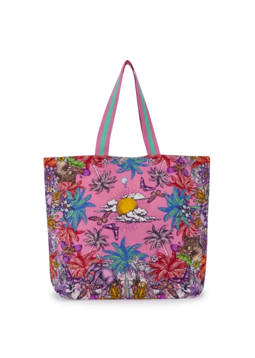Damen Codello Shopper aus robustem Baumwoll-Gewebe mit Dschungel-Print