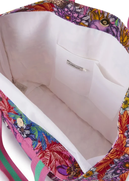 Damen Codello Shopper aus robustem Baumwoll-Gewebe mit Dschungel-Print