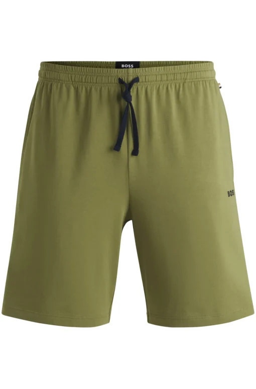 Herren Boss Shorts aus elastischem Baumwoll-Jersey mit Logo-Stickerei