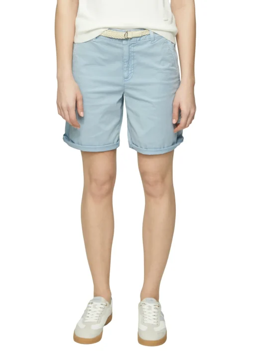 Damen s.Oliver Shorts mit geflochtenem Gürtel und Garment Dye