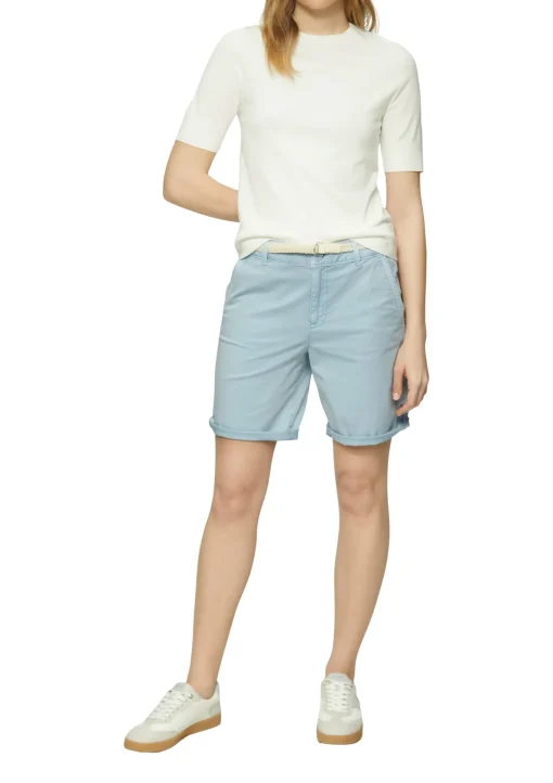 Damen s.Oliver Shorts mit geflochtenem Gürtel und Garment Dye