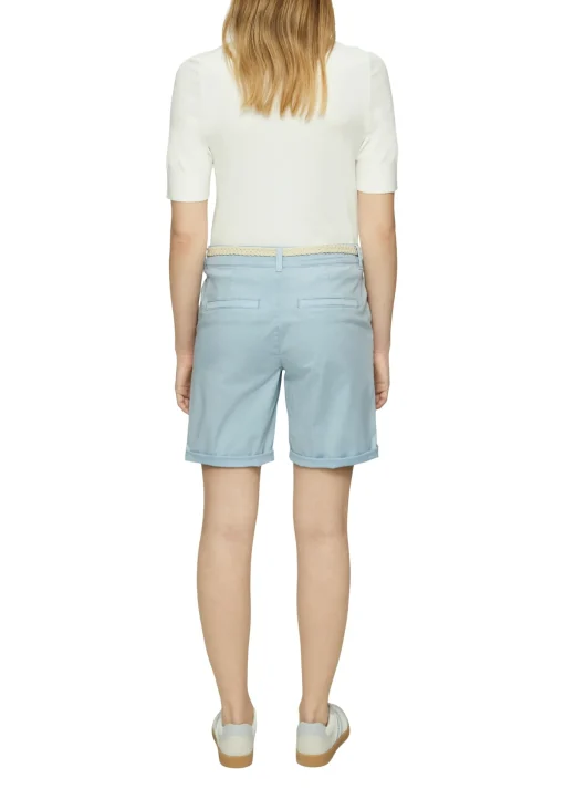Damen s.Oliver Shorts mit geflochtenem Gürtel und Garment Dye