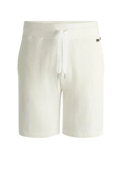 Herren Boss Shorts mit Streifenstrucktur aus Baumwollemix
