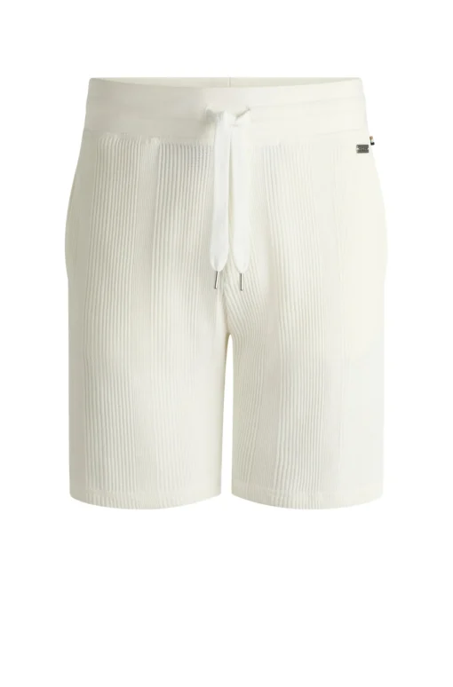 Herren Boss Shorts mit Streifenstrucktur aus Baumwollemix