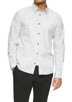 Herren s.Oliver Slim Fit: Gemustertes Hemd aus Popelin