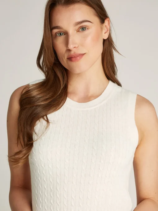 Damen Tommy Hilfiger Slim Fit Pullunder mit hohem Wollanteil
