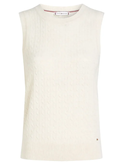 Damen Tommy Hilfiger Slim Fit Pullunder mit hohem Wollanteil
