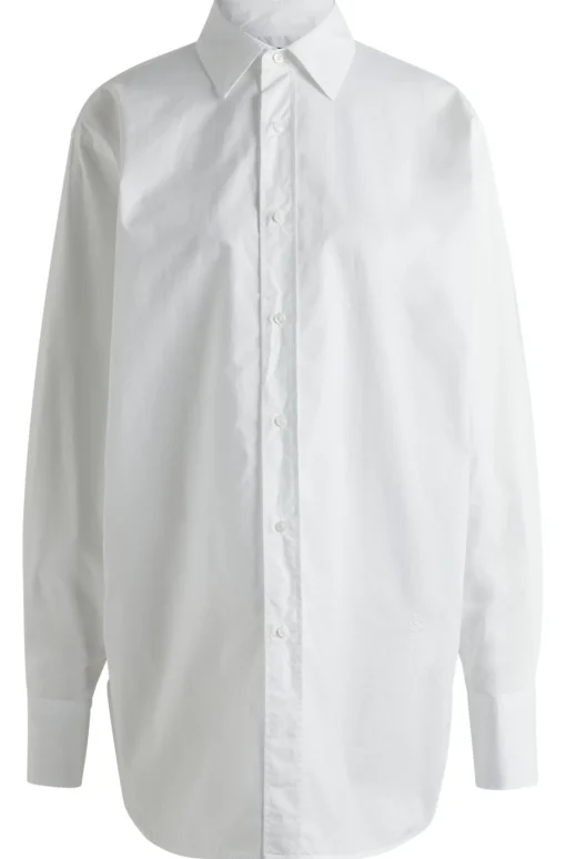 Damen Boss Slim-Fit Bluse aus Baumwolle mit Double-B-Monogramm