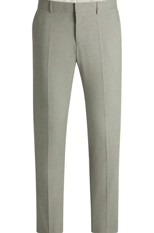 Herren Boss Slim-Fit Business-Hose aus einem gemusterten Schurwoll-Mix