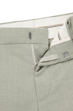 Herren Boss Slim-Fit Business-Hose aus einem gemusterten Schurwoll-Mix