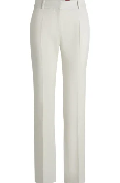 Damen Hugo Red Slim-Fit Hose aus schimmerndem Gewebe