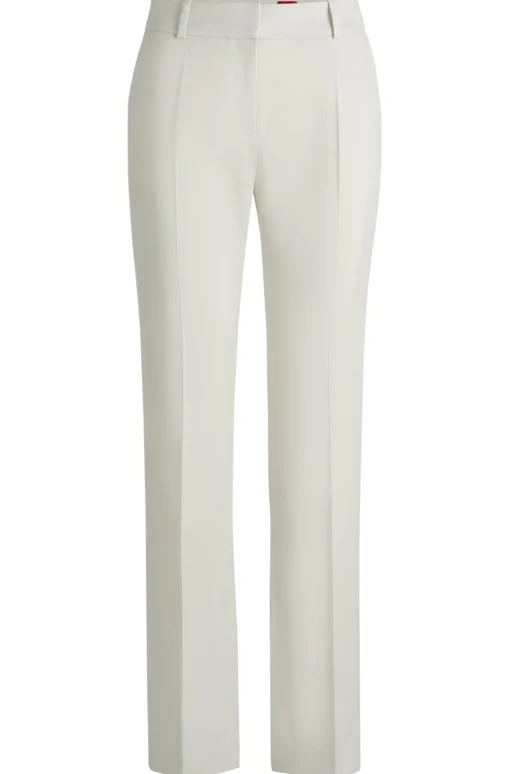 Damen Hugo Red Slim-Fit Hose aus schimmerndem Gewebe