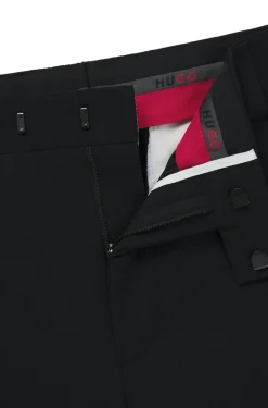 Herren Hugo Red Slim-Fit Hose aus Seersucker