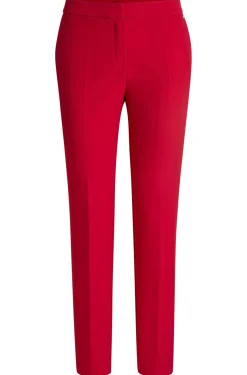 Damen Hugo Red Slim-Fit Hose aus Stretch-Gewebe mit Logo-Niete