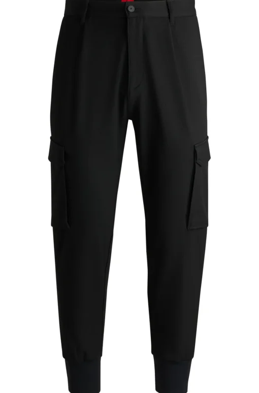 Herren Hugo Red Slim-Fit Hose aus Stretch-Gabardine