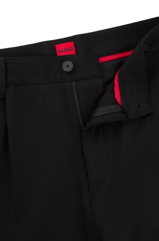 Herren Hugo Red Slim-Fit Hose aus Stretch-Gabardine