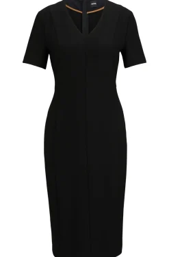 Damen Boss Slim-Fit Kleid mit durchgehendem Reißverschluss hinten
