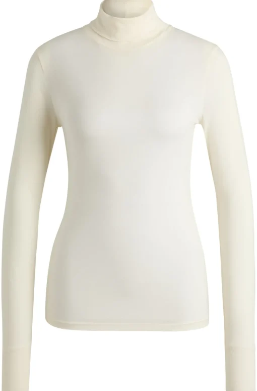 Damen Boss Orange Slim-Fit Rollkragentop aus softem Jersey