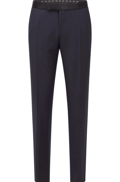 Herren Boss SLIM-FIT SMOKING-HOSE AUS SCHURWOLL-SERGE