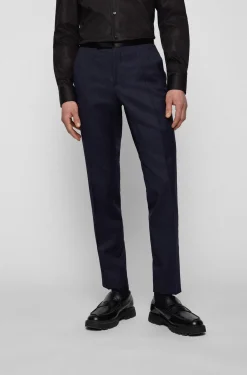 Herren Boss SLIM-FIT SMOKING-HOSE AUS SCHURWOLL-SERGE