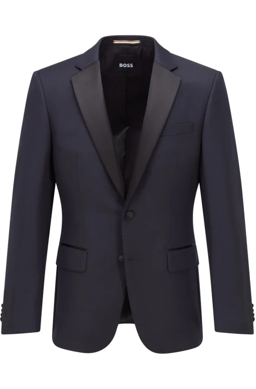 Herren Boss SLIM-FIT SMOKING-JACKETT AUS SCHURWOLL-SERGE