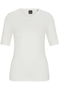 Damen Boss Slim-Fit T-Shirt aus elastischem Modal-Mix