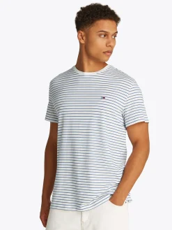 Herren Tommy Jeans Smart Casual gestreiftes T-Shirt