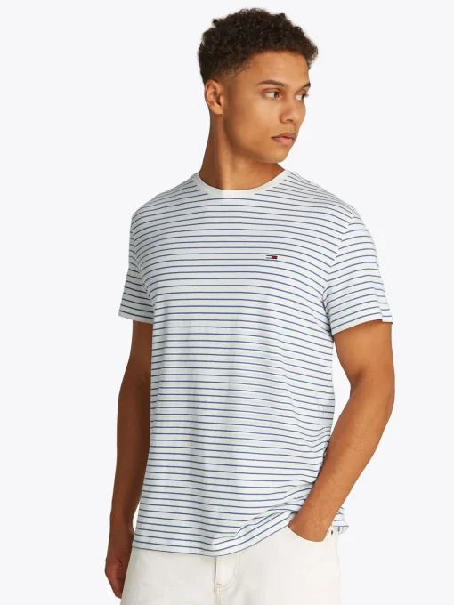 Herren Tommy Jeans Smart Casual gestreiftes T-Shirt