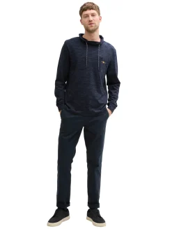 Herren Tom Tailor Snood Langarmshirt mit Brusttasche