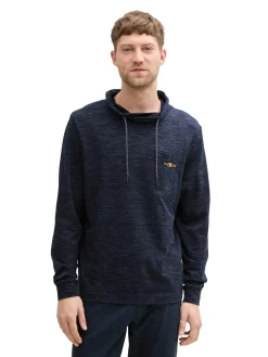 Herren Tom Tailor Snood Langarmshirt mit Brusttasche