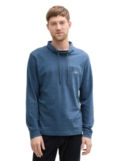 Herren Tom Tailor Snood Langarmshirt mit Brusttasche